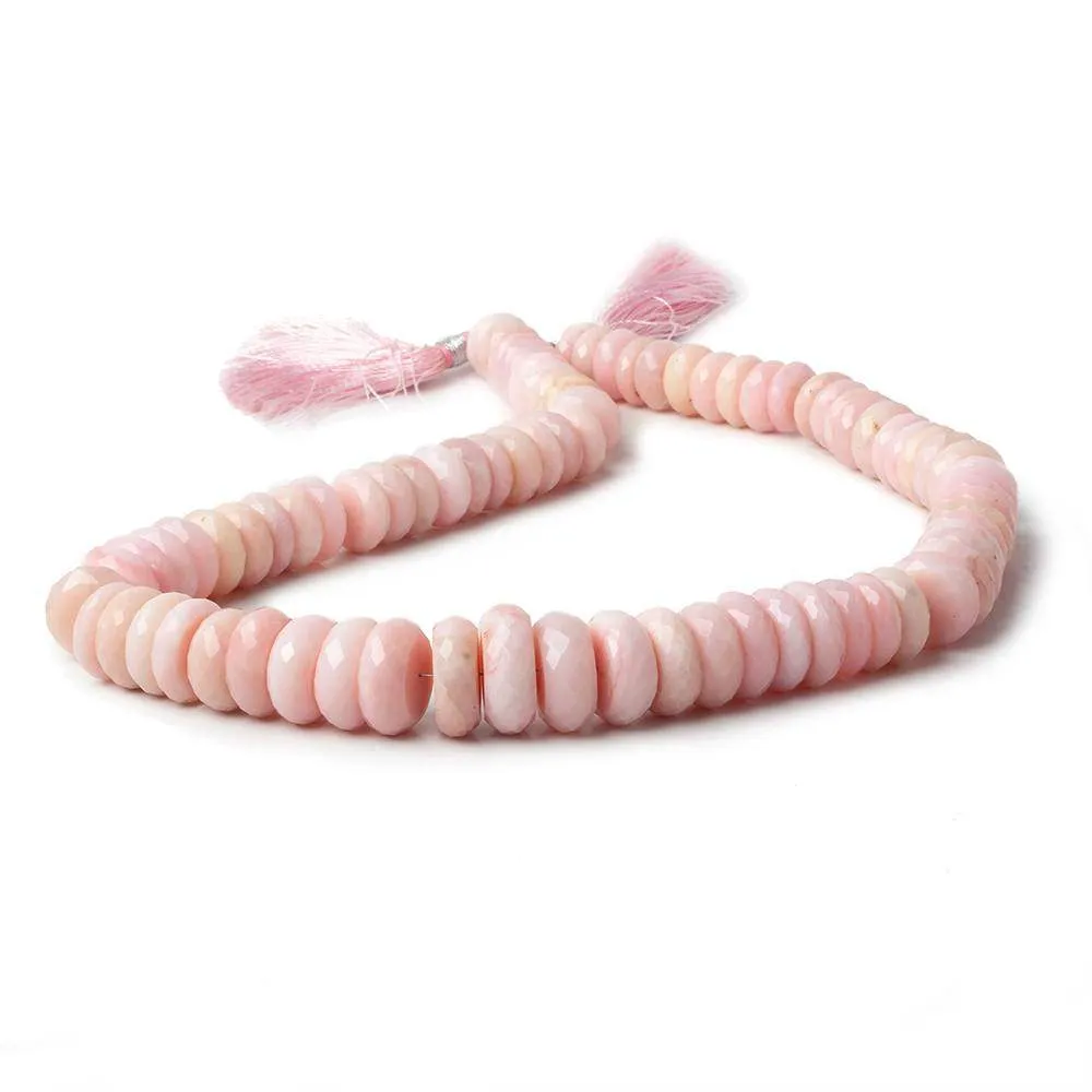 10-15mm Pink Peruvian Opal faceted rondelle beads 17.5 inch 81 Beads AA