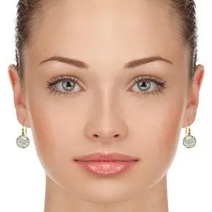 12 Carat 14K Solid Yellow Gold Lumiere Green Amethyst Earrings