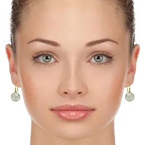 12 Carat 14K Solid Yellow Gold Lumiere Green Amethyst Earrings