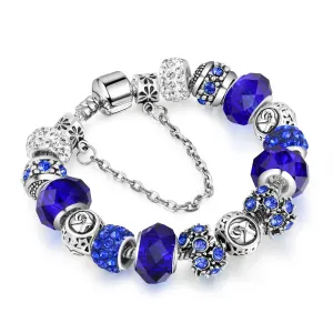 12 Constellation Bracelet Crystal Glass Alloy Big Bead Bracelet