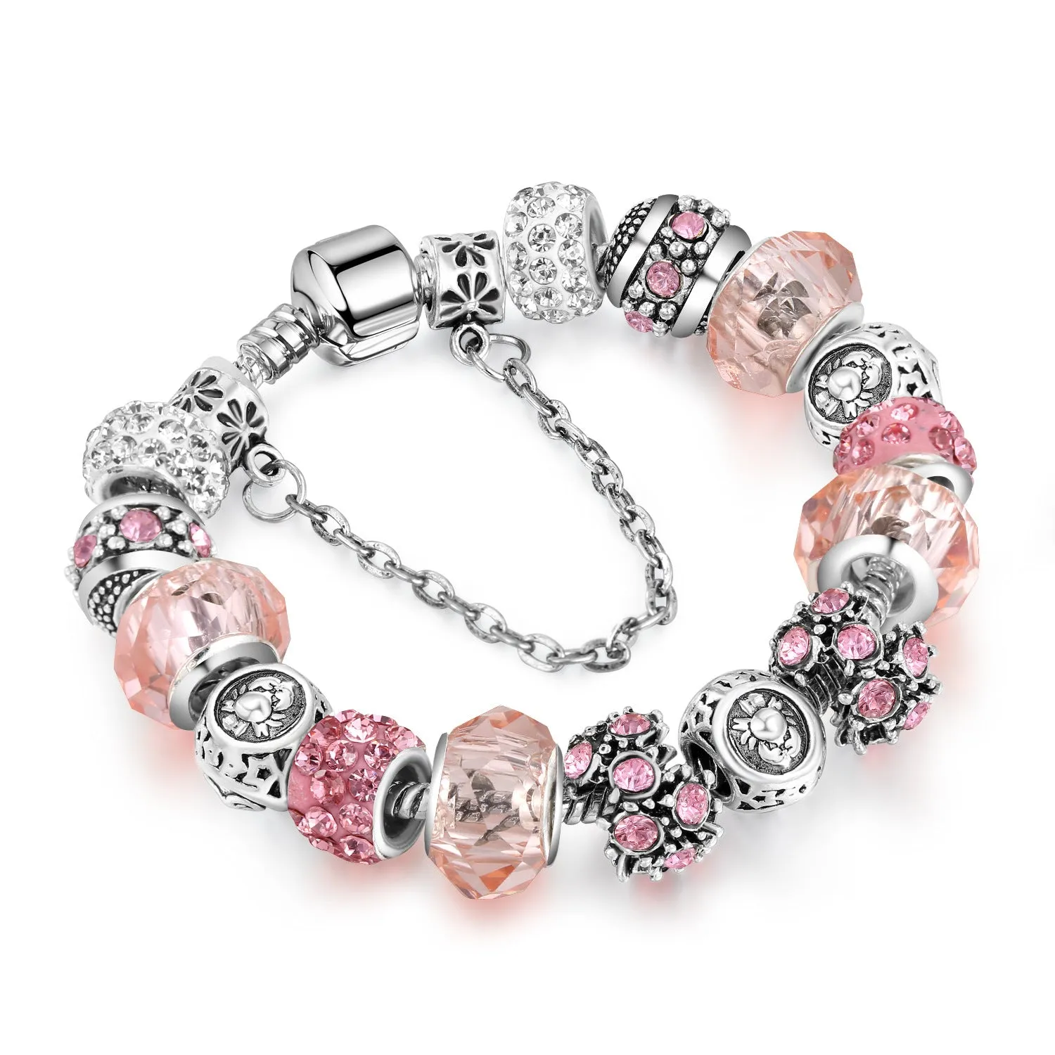 12 Constellation Bracelet Crystal Glass Alloy Big Bead Bracelet