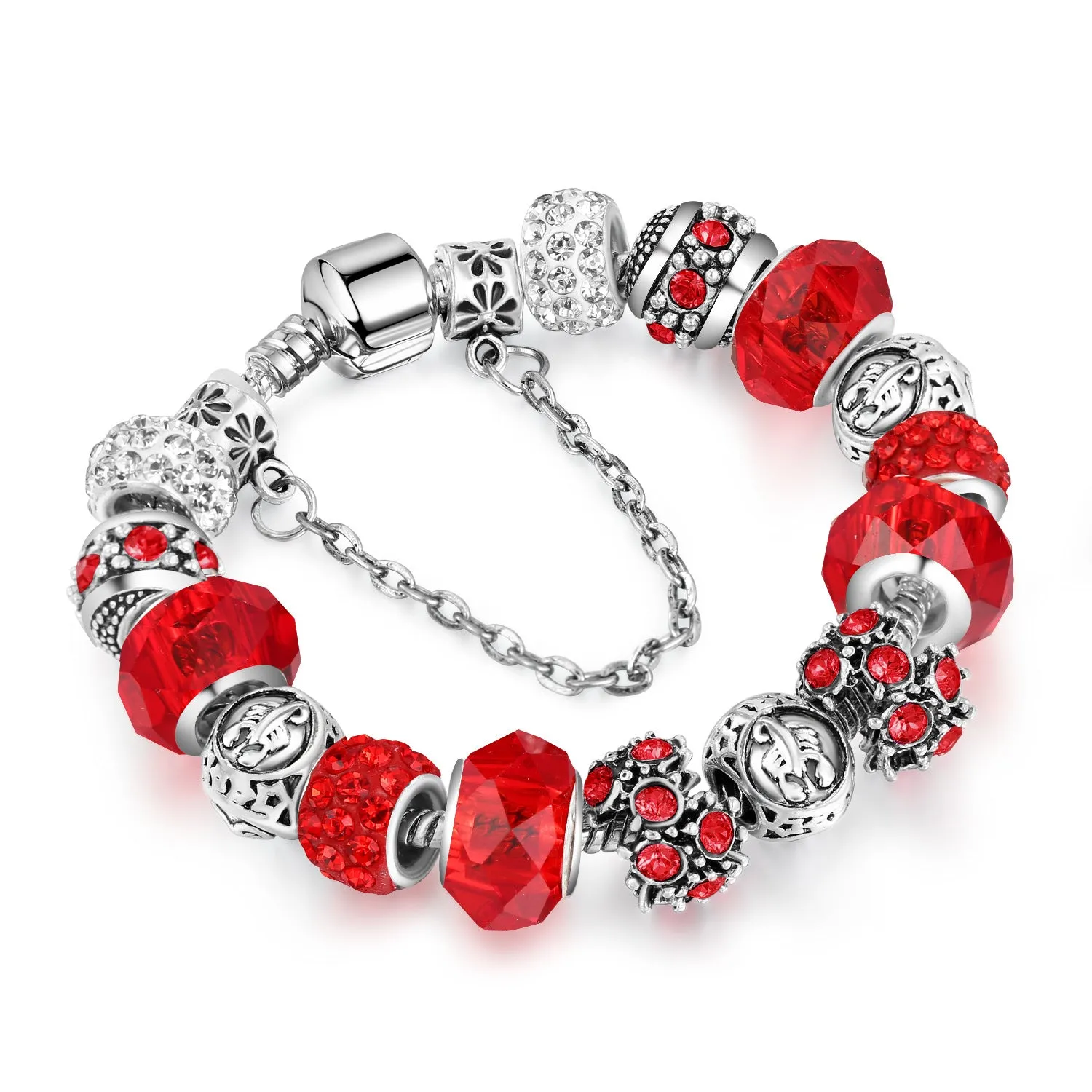 12 Constellation Bracelet Crystal Glass Alloy Big Bead Bracelet