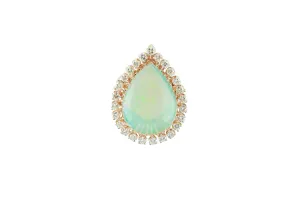 12 ct Opal Cabochon and Diamond Ring
