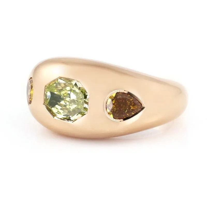 1.30 cts Octagon Fancy Diamond Ring