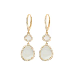 14K GOLD DIAMOND AND MOONSTONE LILA EARRINGS