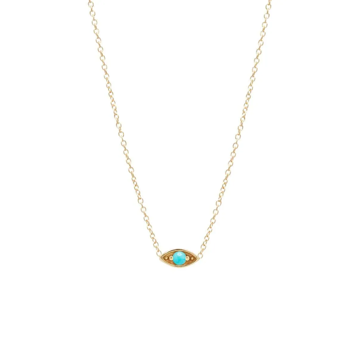 14K Gold Eye Necklace