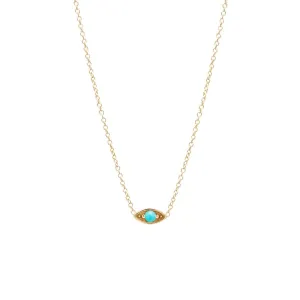 14K Gold Eye Necklace