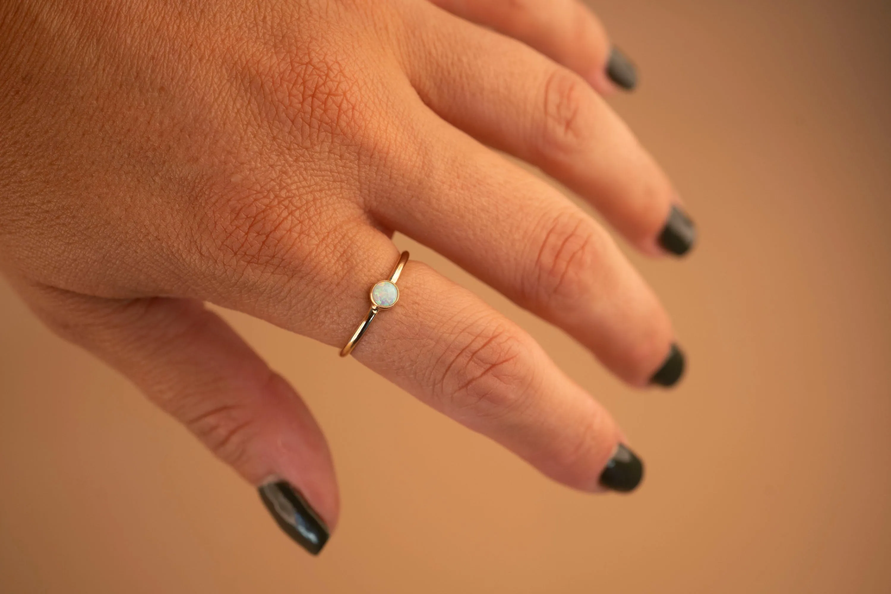 14k Opal Solitaire Ring