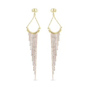 14K TC PUSHBACK CHANDELIER BEADED EARRINGS (ERTG199-14K)
