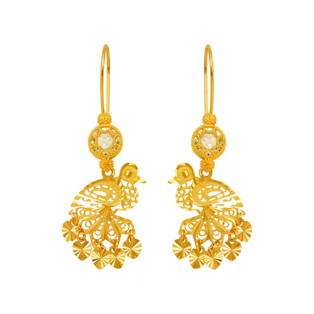 14K Yellow Gold Chandelier Earrings