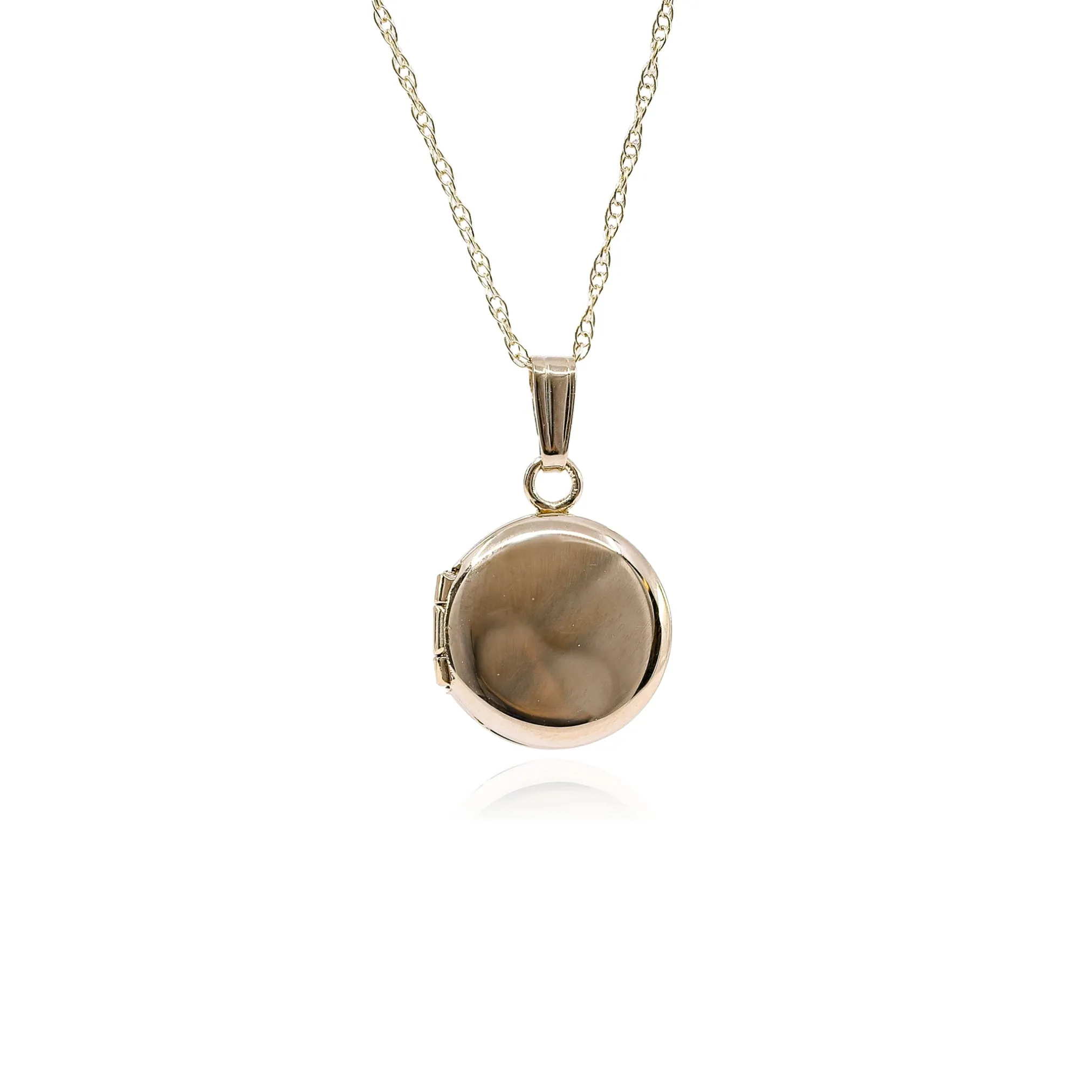 14K YELLOW GOLD CHILDREN'S ROUND LOCKET NECKLACE