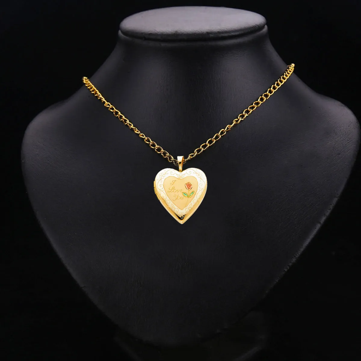 14K Yellow Gold I Love you Heart Locket