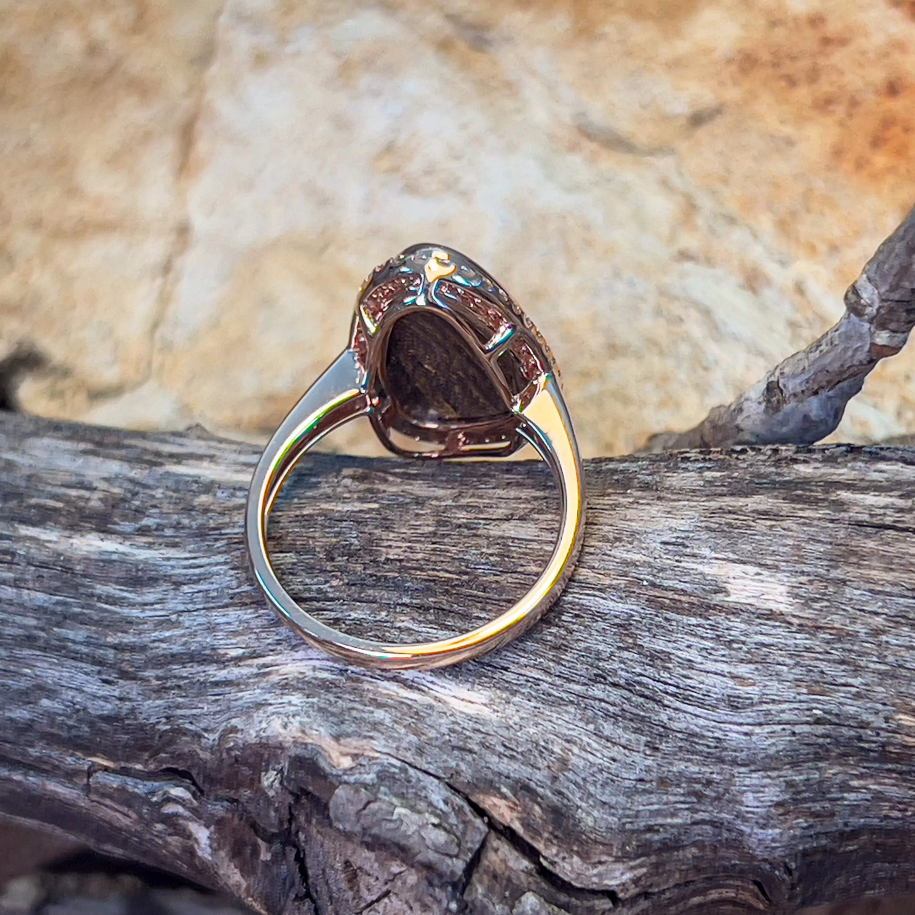 14kt Rose Gold cluster Opal 3.84ct ring