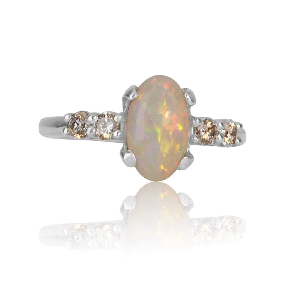14kt Yellow Gold White Opal ring