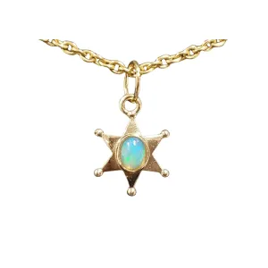 18k Gold Ethiopian Opal Pendant
