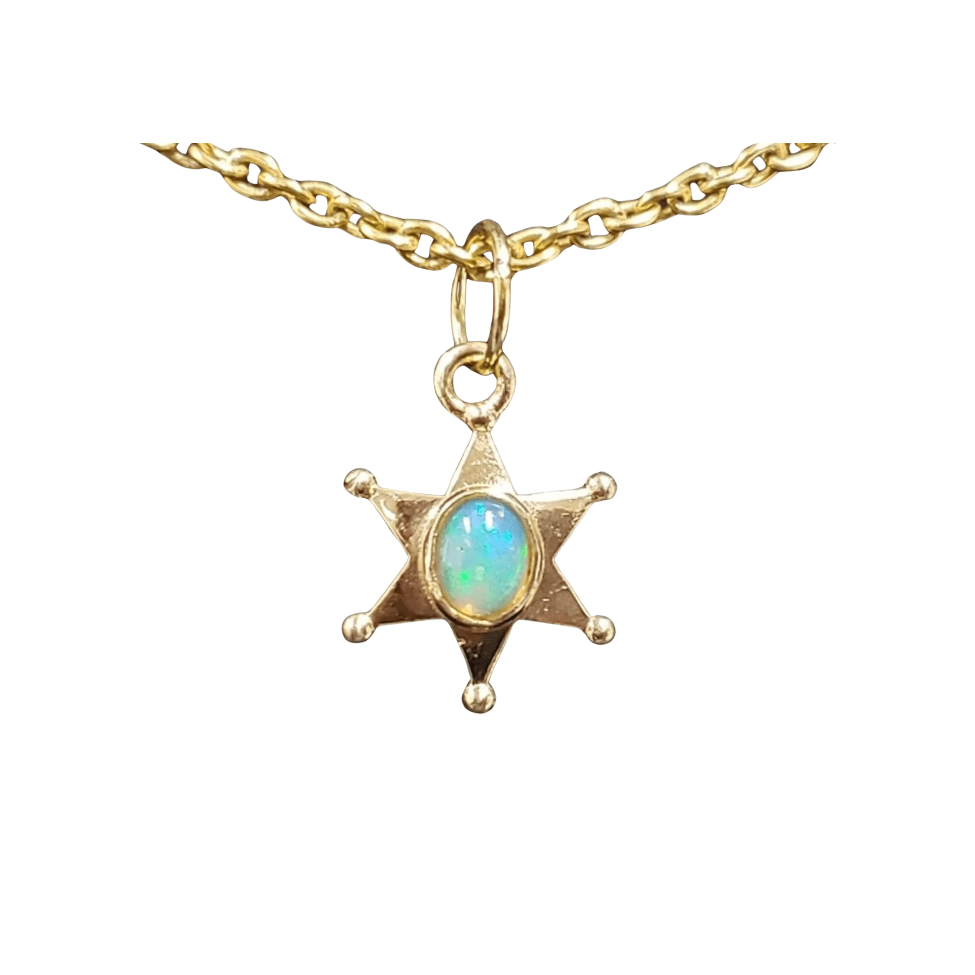 18k Gold Ethiopian Opal Pendant