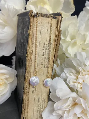 18k Gold Plated Stainless Steel, threaders, coin pearl, earrings