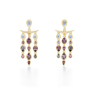 18K Seta Spinel Fringe Earrings