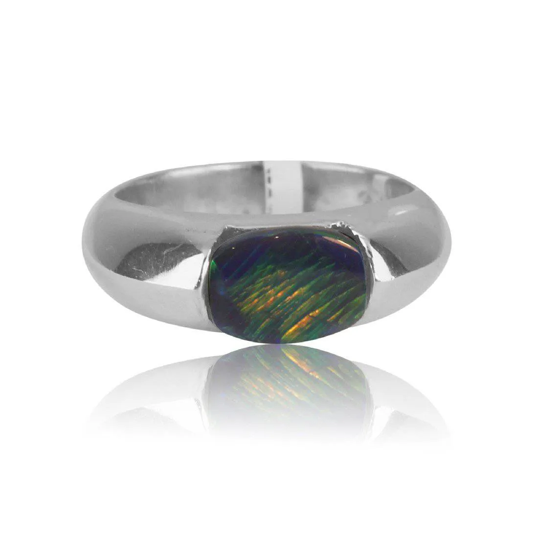 18kt White Gold Black Opal ring