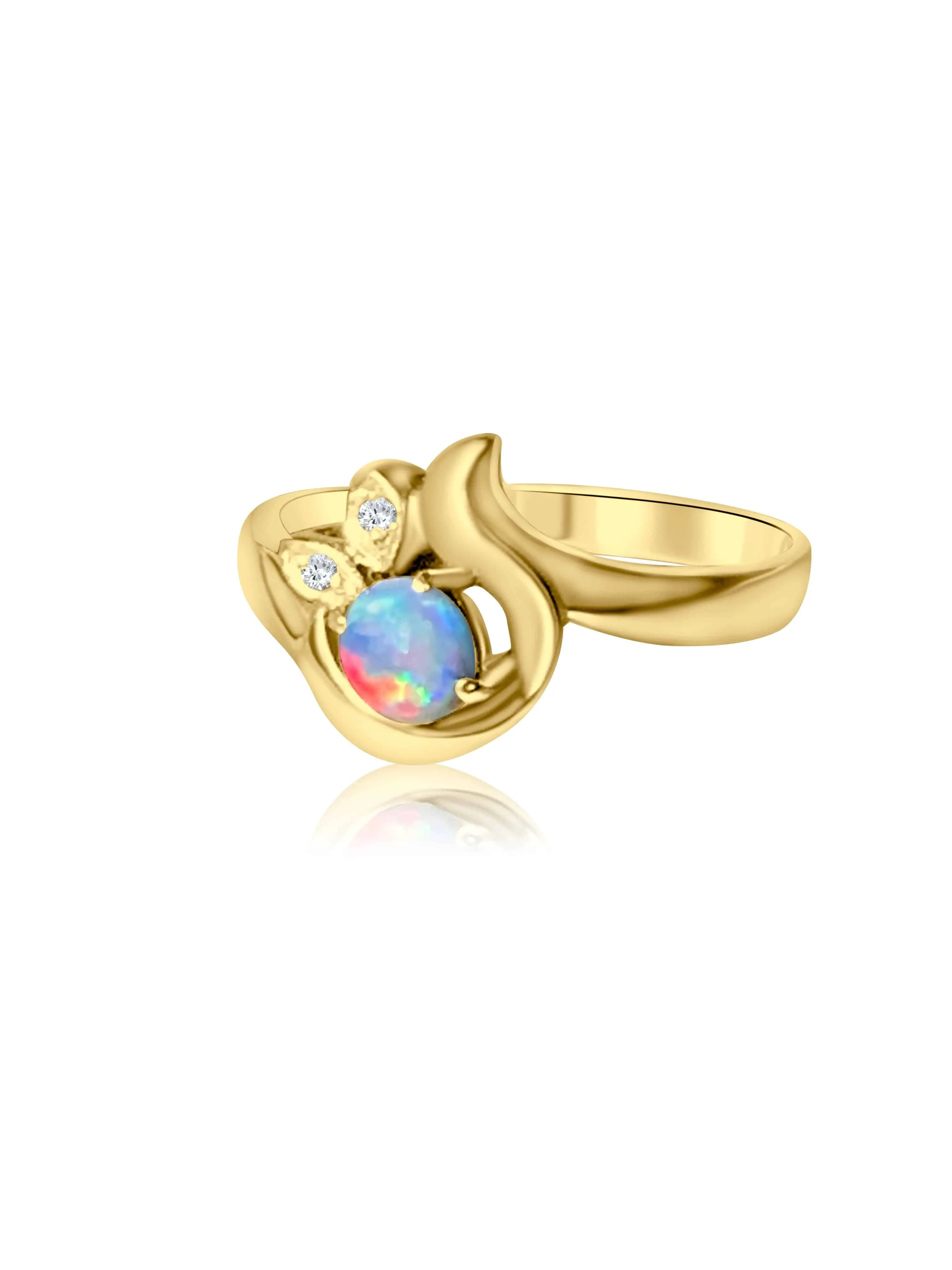 18kt Yellow Gold Black Opal and Diamond ring