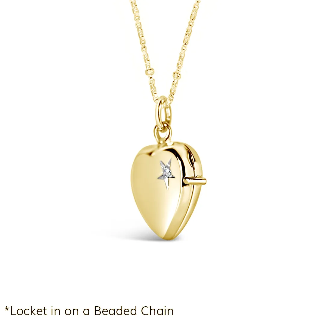 2 Photo Diamond Heart Locket Gold   Photos