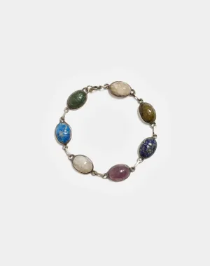 20s Sterling Silver Scarab Bracelet