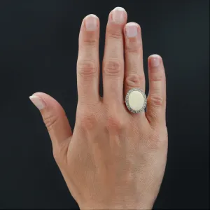 20th Century Opal Diamonds 18 Karat Yellow Gold Ring