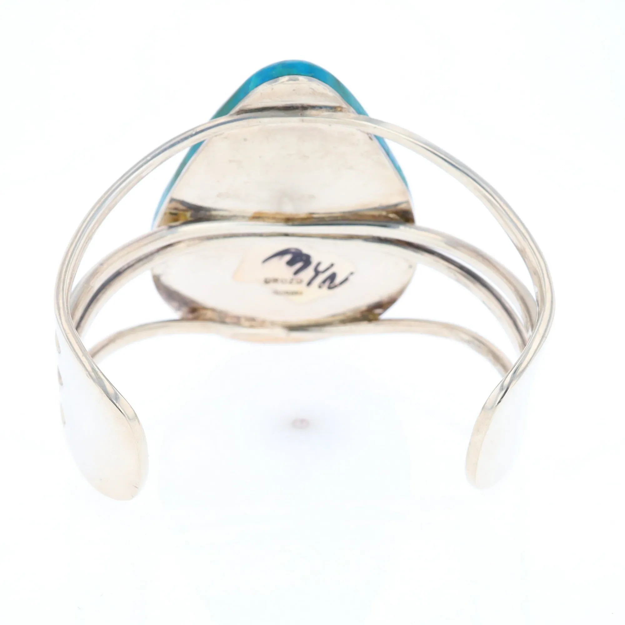3-Layer Turquoise Raindrop Sterling Silver Cuff