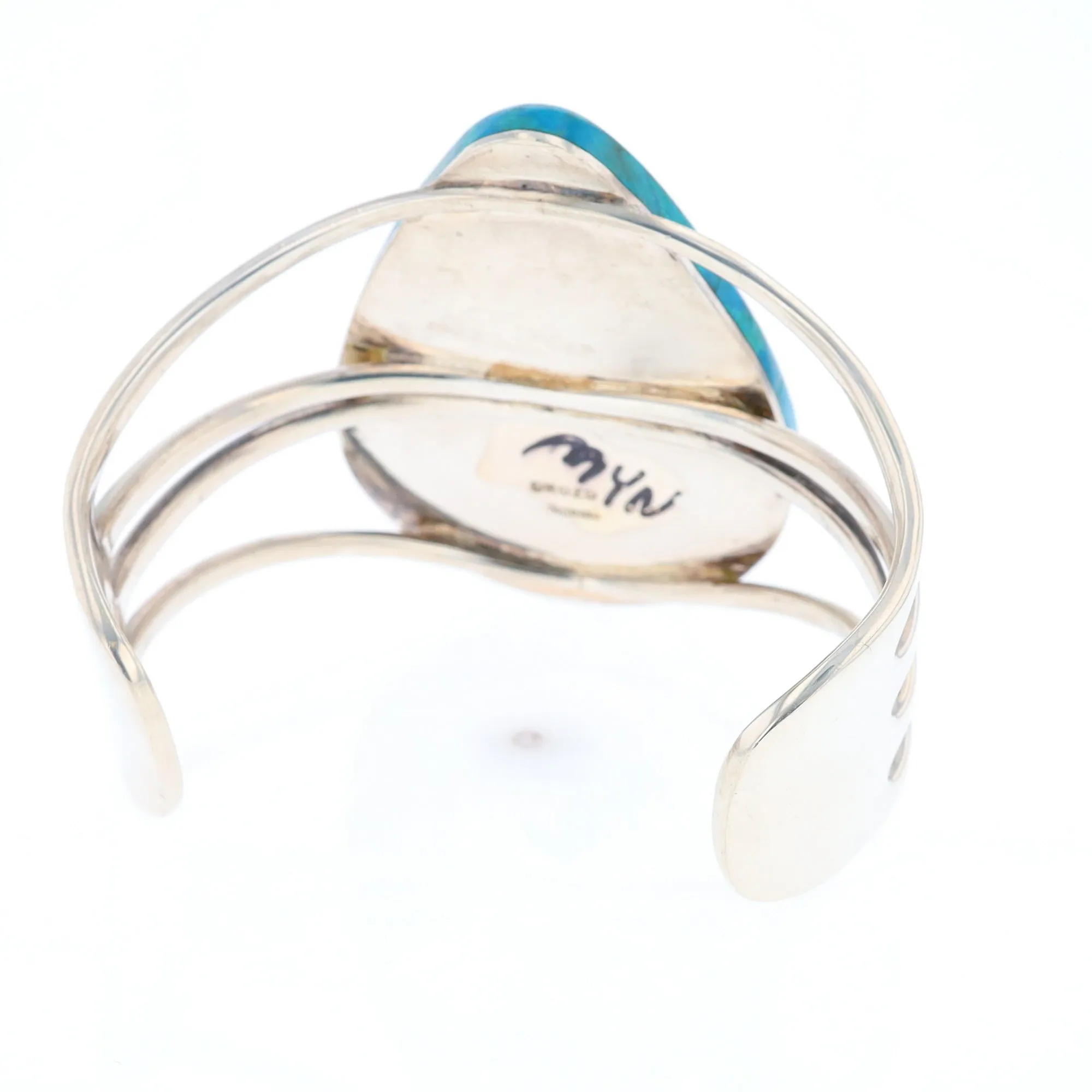 3-Layer Turquoise Raindrop Sterling Silver Cuff