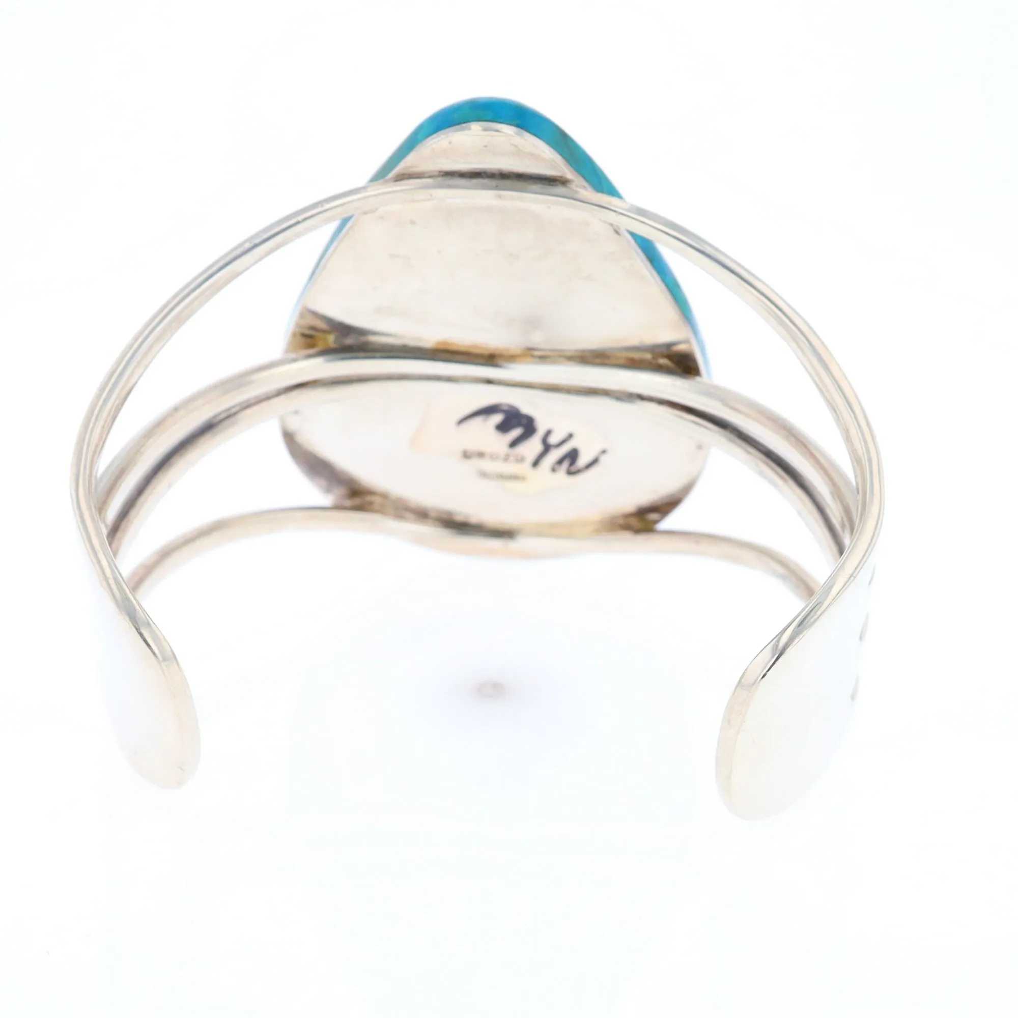 3-Layer Turquoise Raindrop Sterling Silver Cuff
