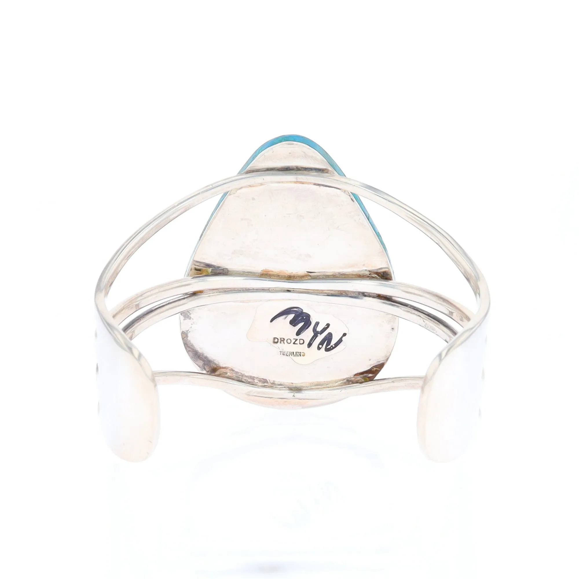 3-Layer Turquoise Raindrop Sterling Silver Cuff