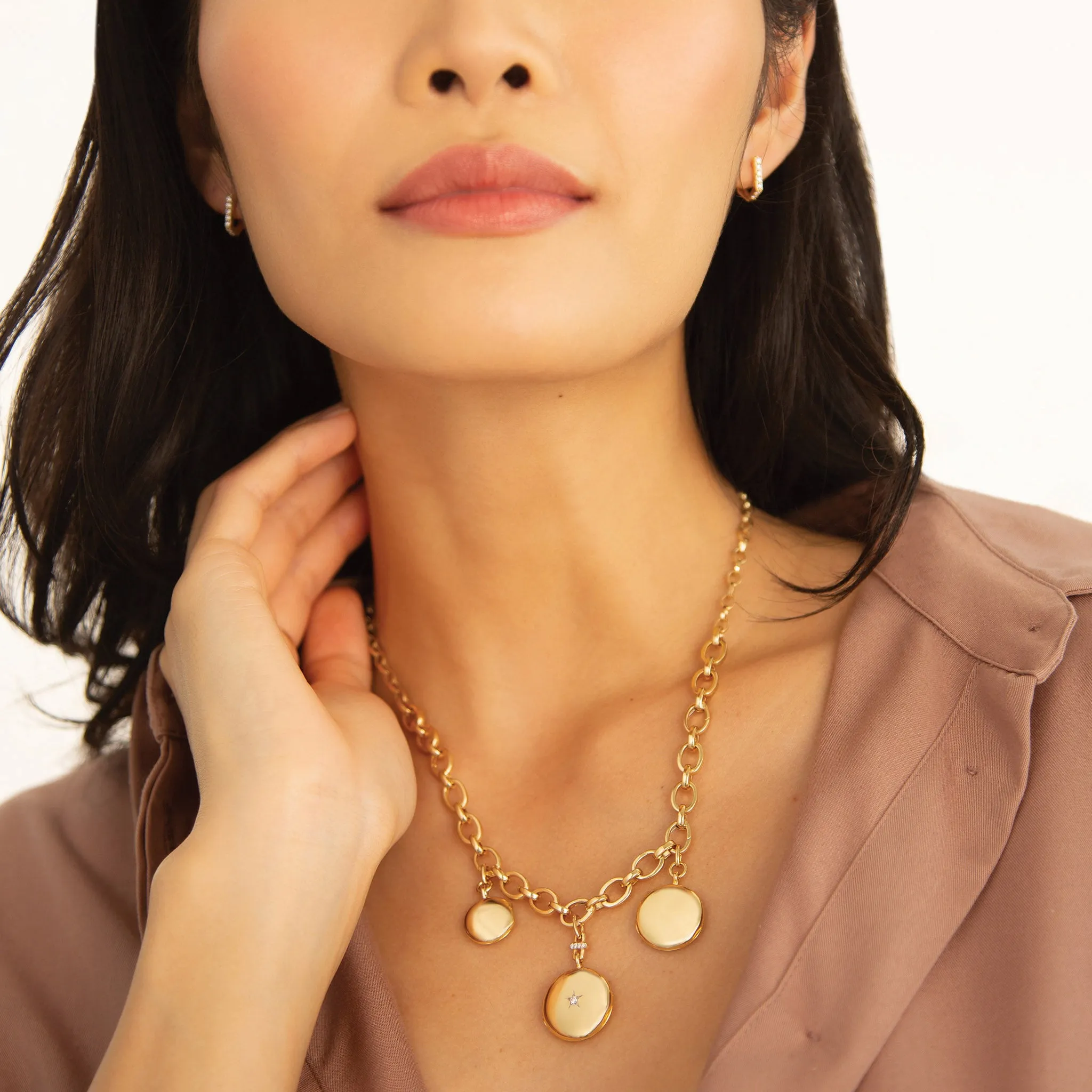3 Story 18K Gold Necklace