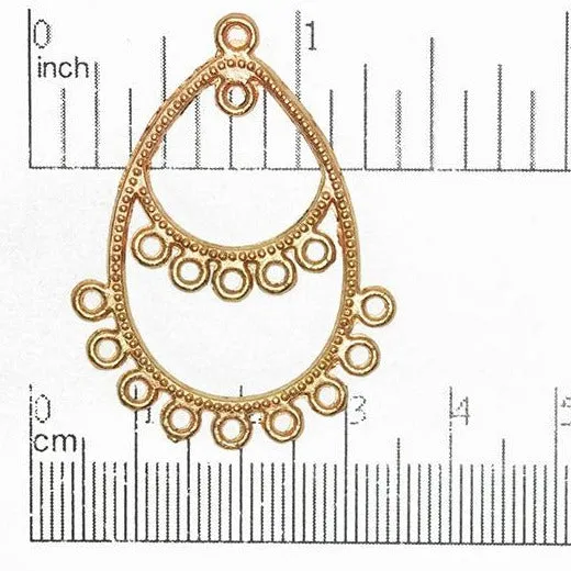 40mm x 30mm Teardrop Chandelier Earring - Made of Brass - Sold Individually - EW5132