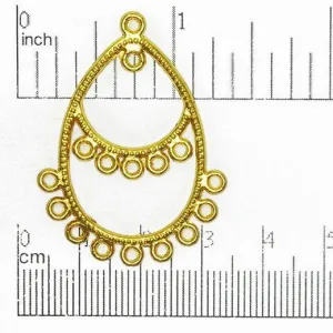 40mm x 30mm Teardrop Chandelier Earring - Made of Brass - Sold Individually - EW5132
