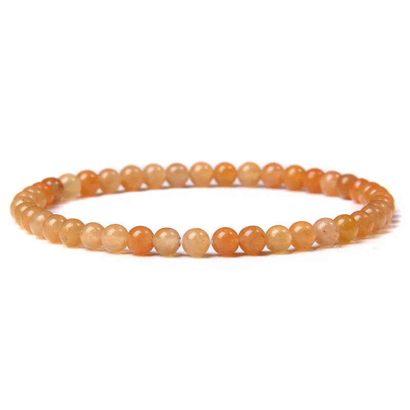 4mm Natural Agate Stone Beads Energy Charm Bracelet For Women