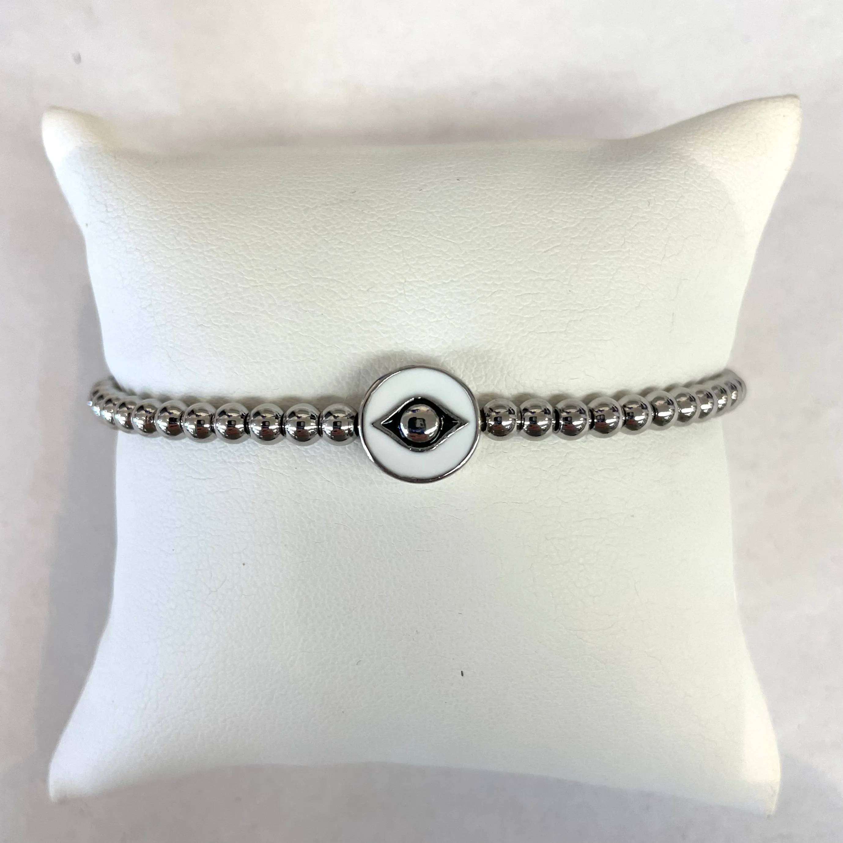 4MM Stretch Enamel Evil Eye Bracelets