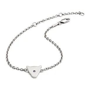 65%  DISCOUNT  925 Sterling Silver Jaguar Head Silhouette Bracelet  with amethyst  stone