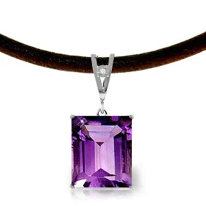 6.51 Carat 14K Solid White Gold Book Of Elegance Amethyst Diamond Necklace