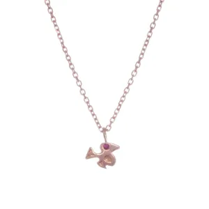 70%   DISCOUNT LAST ONE Girls'/  Womens 18ct Rose Gold Vermeil with Ruby Bird Charm Stacking Pendant Necklace
