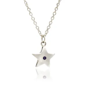 75%  DISCOUNT LAST ONE Dazzling 925 Sterling Silver Silhouette Star Pendant  Necklace with amethyst or blue sapphire