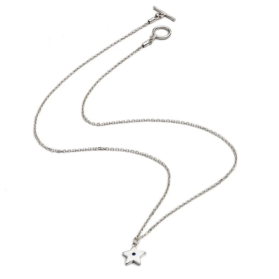 75%  DISCOUNT LAST ONE Dazzling 925 Sterling Silver Silhouette Star Pendant  Necklace with amethyst or blue sapphire