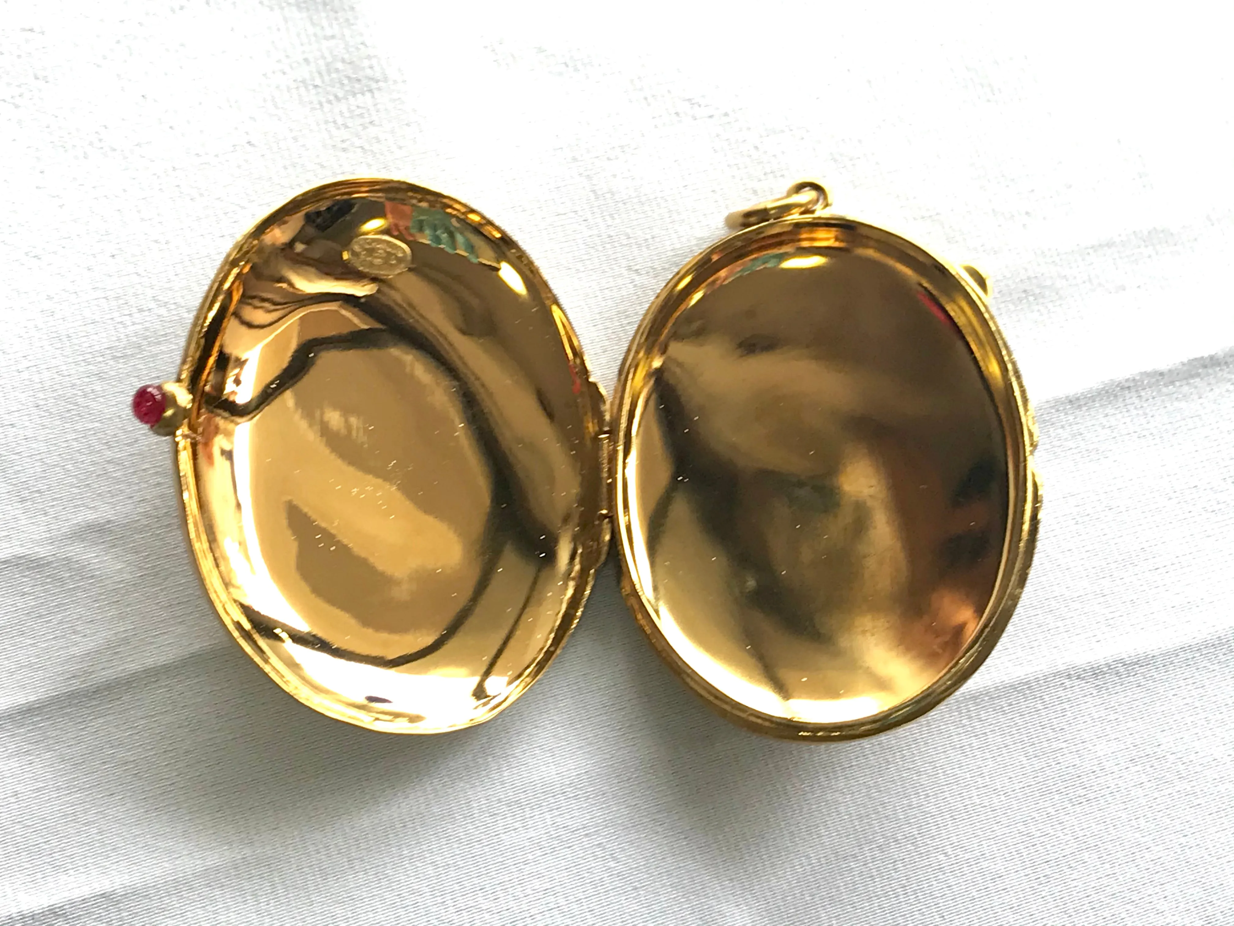 90’s Vintage Chanel Locket pendant top with CC engraved mark.