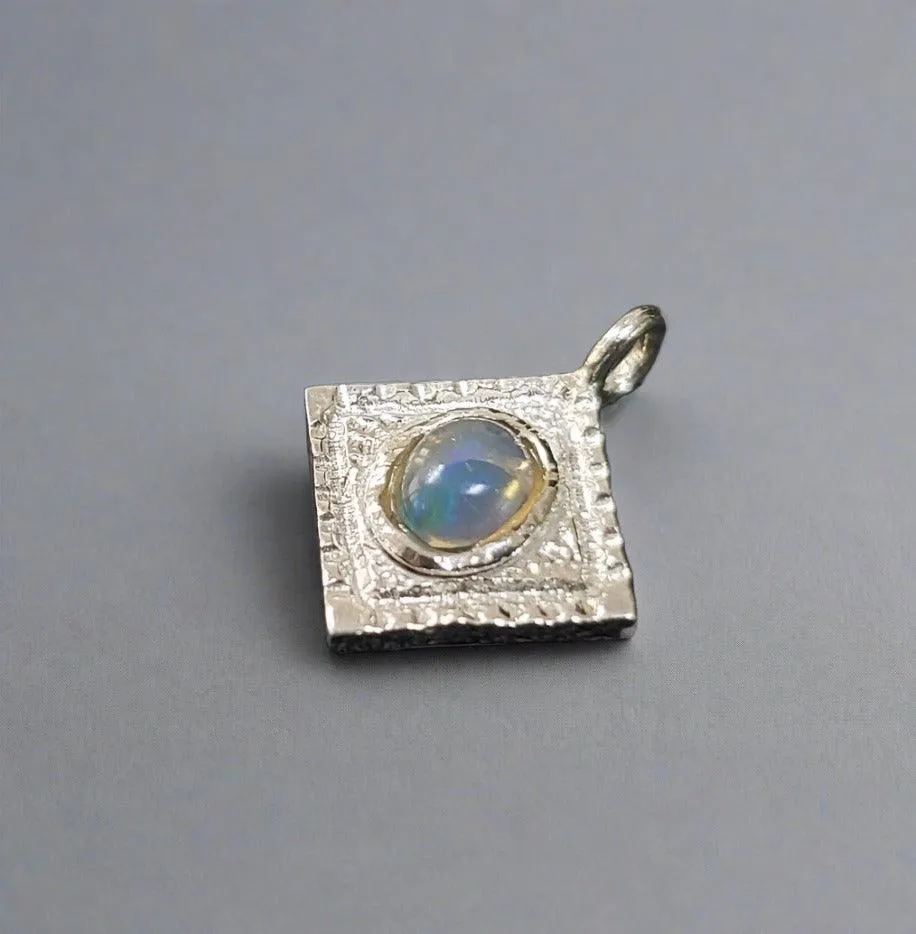 925 Silver Ethiopian Opal Kite Charm Pendant