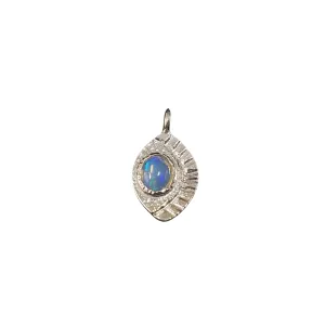 925 Silver Oval Ethiopian Opal Charm Pendant