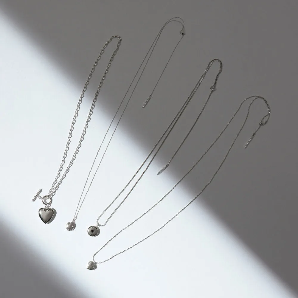 925 Silver Plated Oval Locket Slider Necklace
