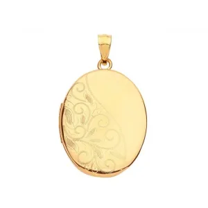 9ct Yellow Gold Oval Locket PN1116