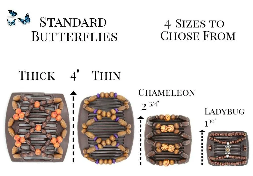 African Butterfly Hair Comb - Beada Black 57