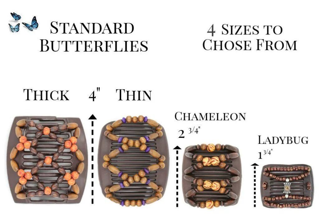 African Butterfly Thick Hair Comb - Dupla Brown 75
