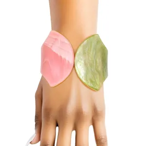 AKA Alpha Kappa Alpha Inspired Bracelet Pink Green Pointed Marble Cuff Bracelet Jewelry Women