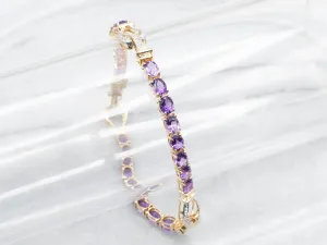 Amethyst and Diamond Tennis Bracelet
